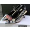 Dior Heel 6.5cm J'Adior Slingback Pumps in Black Multicolor Embroidered Cotton with Toile de Jouy Pop Motif 2022