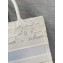 Dior Medium Book Tote Bag in Natural Macramé-Effect Embroidery 2022