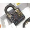 Lady Dior Micro Bag in Multicolor Crystal Embroidery Dark Gray 2022