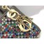 Lady Dior Micro Bag in Multicolor Crystal Embroidery Dark Gray 2022