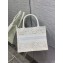 Dior Small Book Tote Bag in Natural Macramé-Effect Embroidery 2022