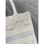 Dior Small Book Tote Bag in Natural Macramé-Effect Embroidery 2022