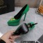 Versace Heel 15.5cm platform 1.5cm Virtus Pumps Patent Green 2022