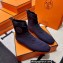 Hermes Duo knit Ankle boots Top Quality Blue