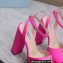 Prada Heel 13cm platform 4cm High-heeled satin sandals Fuchsia 2022