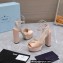 Prada Heel 13cm platform 4cm High-heeled satin sandals Nude 2022