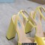 Prada Heel 13cm platform 4cm High-heeled satin sandals Yellow 2022