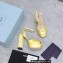 Prada Heel 13cm platform 4cm High-heeled satin sandals Yellow 2022