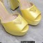 Prada Heel 13cm platform 4cm High-heeled satin sandals Yellow 2022