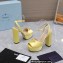 Prada Heel 13cm platform 4cm High-heeled satin sandals Yellow 2022