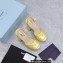 Prada Heel 13cm platform 4cm High-heeled satin sandals Yellow 2022