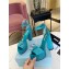 Prada Heel 11.5cm platform 3.5cm Satin sandals with crystals Turquoise Green 2022