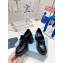 Prada Chocolate high-heeled brushed leather loafers Black 2022