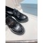 Prada Chocolate high-heeled brushed leather loafers Black 2022