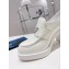 Prada Chocolate high-heeled brushed leather loafers White 2022