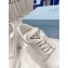 Prada high-heeled brushed leather lace-ups loafers White 2022