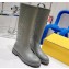 Fendi Logo Embossed Boots Gray 2022