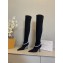 Jimmy Choo Heel 8.5cm Suede High Boots Black With Crystal Strap 2022