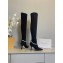 Jimmy Choo Heel 8.5cm Suede High Boots Black With Crystal Strap 2022
