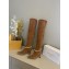 Jimmy Choo Heel 8.5cm Suede High Boots Brown With Crystal Strap 2022