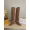 Jimmy Choo Heel 8.5cm Suede High Boots Brown With Crystal Strap 2022