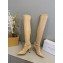 Jimmy Choo Heel 8.5cm Suede High Boots Beige With Crystal Strap 2022