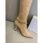 Jimmy Choo Heel 8.5cm Suede High Boots Beige With Crystal Strap 2022