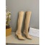 Jimmy Choo Heel 8.5cm Suede High Boots Beige With Crystal Strap 2022