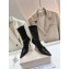 Jimmy Choo Heel 10cm Satin and Patent Boots Black With Buckle 2022