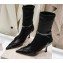Jimmy Choo Heel 10cm Satin and Patent Boots Black With Buckle 2022