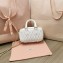 Miu Miu Matelassé nappa leather top-handle mini-bag 5BP077 White 2022