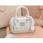Miu Miu Matelassé nappa leather top-handle Small bag 5BB123 White 2022