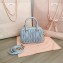 Miu Miu Matelassé nappa leather top-handle Small bag 5BB123 Light Blue 2022