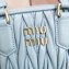 Miu Miu Matelassé nappa leather top-handle Small bag 5BB123 Light Blue 2022