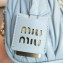 Miu Miu Matelassé nappa leather top-handle Small bag 5BB123 Light Blue 2022