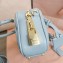Miu Miu Matelassé nappa leather top-handle Small bag 5BB123 Light Blue 2022