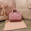 Miu Miu Matelassé nappa leather top-handle mini-bag 5BP077 Pink 2022