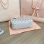 Miu Miu Matelassé nappa leather top-handle Medium bag 5BB124 Light Gray 2022