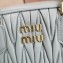Miu Miu Matelassé nappa leather top-handle Medium bag 5BB124 Light Gray 2022