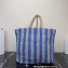 Prada Large raffia tote bag 1BG392 Blue/Beige 2022