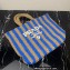 Prada Large raffia tote bag 1BG392 Blue/Beige 2022