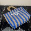 Prada Large raffia tote bag 1BG392 Blue/Beige 2022