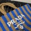 Prada Large raffia tote bag 1BG392 Blue/Beige 2022