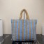 Prada Large raffia tote bag 1BG392 Sky Blue/Beige 2022