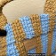 Prada Large raffia tote bag 1BG392 Sky Blue/Beige 2022