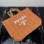 Prada Large raffia tote bag 1BG392 Orange/Beige 2022