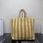 Prada Large raffia tote bag 1BG392 Yellow/Beige 2022