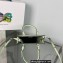 Prada embossed triangle logo Leather handbag 1BA333 Light Green 2022