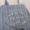 Prada Embroidered handbag 1BA343 Blue/Gray 2022