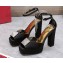 Valentino Heel 13cm platform 3.5cm ONE STUD open-toe Pumps in Satin Black 2022